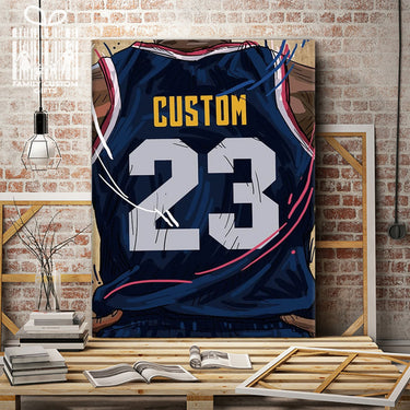 Denver Pioneers Jersey Custom Canvas Print Wall Art for Boy Girl Men Women Basketball Personalized Canvas Art